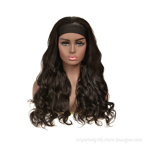 Long Wavy Synthetic Wig for Black Women Body Wave Heat Resistant Fiber Synthetic Hair Wig Long Dark Brown Women's Wigs